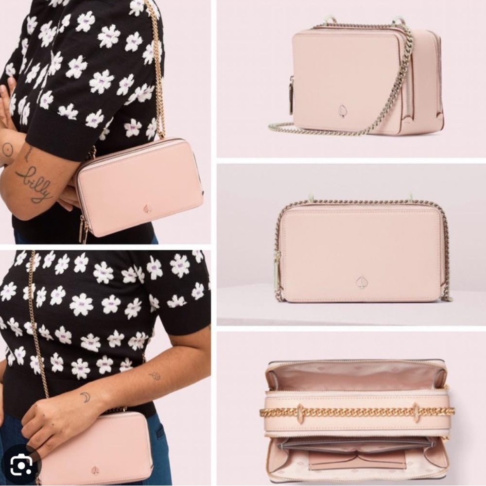 Kate Spade Blush Crossbody Bag with Chain Strap